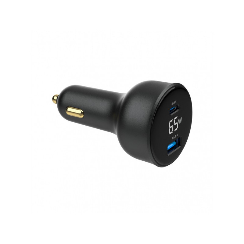 Gembird Chargeur voiture Double Port USB 4.8A Noir -TA-UC-AC2PD65LCD-CAR-01 Gembird Chargeur voiture Double Port USB 4.8A Noir -TA-UC-AC2PD65LCD-CAR-01