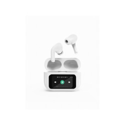 GMB Audio Ecouteurs intra-auriculaires écran LCD blanc - TWS-LCD-ANC-01-W