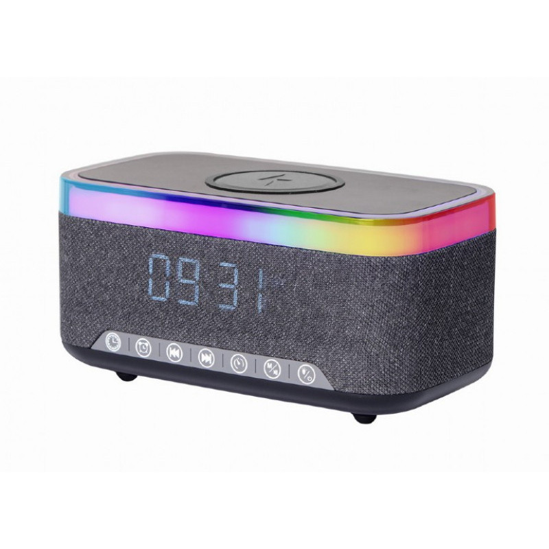 Gembird Réveil numérique avec charge sans fil - DAC-SPKBT-QC15-BK Gembird Réveil numérique avec charge sans fil - DAC-SPKBT-QC15-BK
