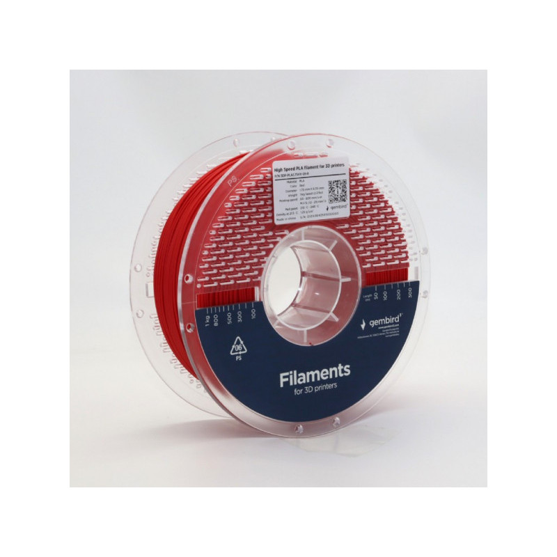 Gembird High Speed PLA Filament 1.75mm 1kg rotule - 3DP-PLA1.75HY-01-R Gembird High Speed PLA Filament 1.75mm 1kg rotule - 3DP-PLA1.75HY-01-R