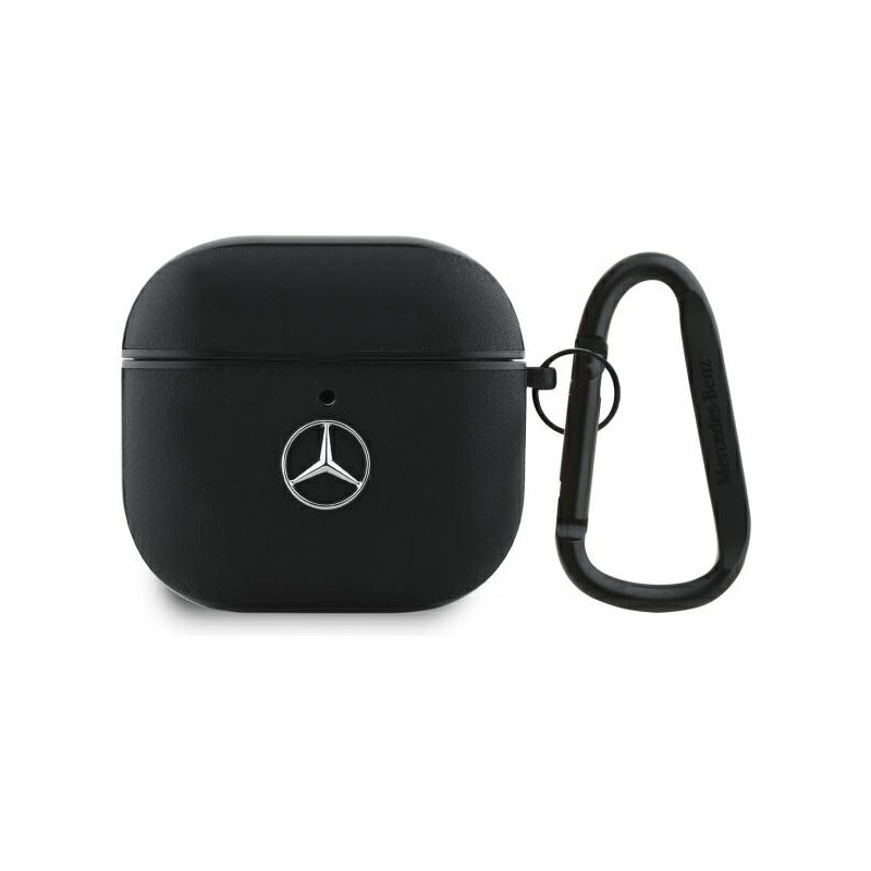 Mercedes AirPods 4 cover black Leather Metal Logo Mercedes AirPods 4 cover black Leather Metal Logo