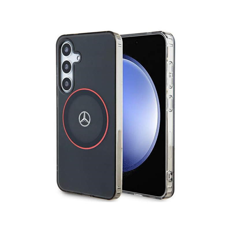 Mercedes Samsung S24 S921 Black Hardcase Double Layer with Red MagSafe Mercedes Samsung S24 S921 Black Hardcase Double Layer with Red MagSafe