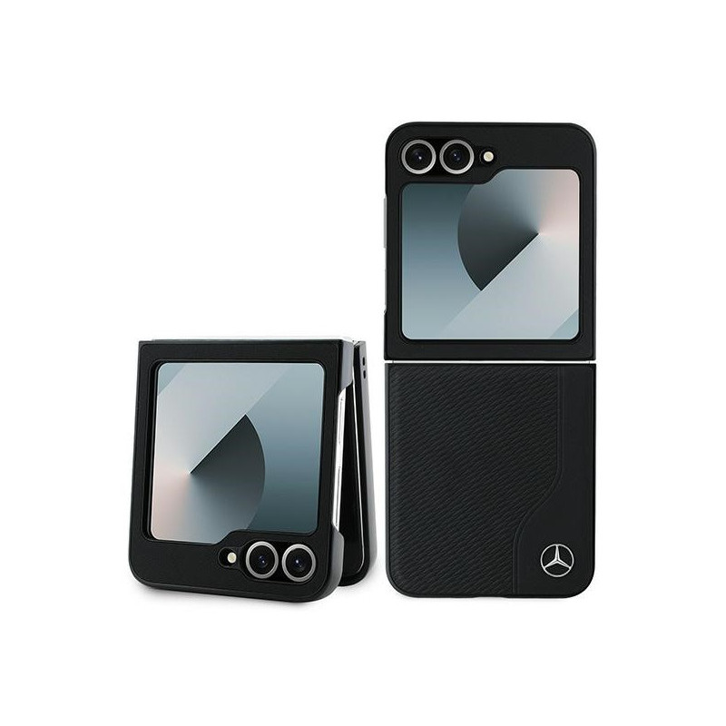 Mercedes Samsung Galaxy Z Flip6 F741 black Leather Wood Imitation MagSafe