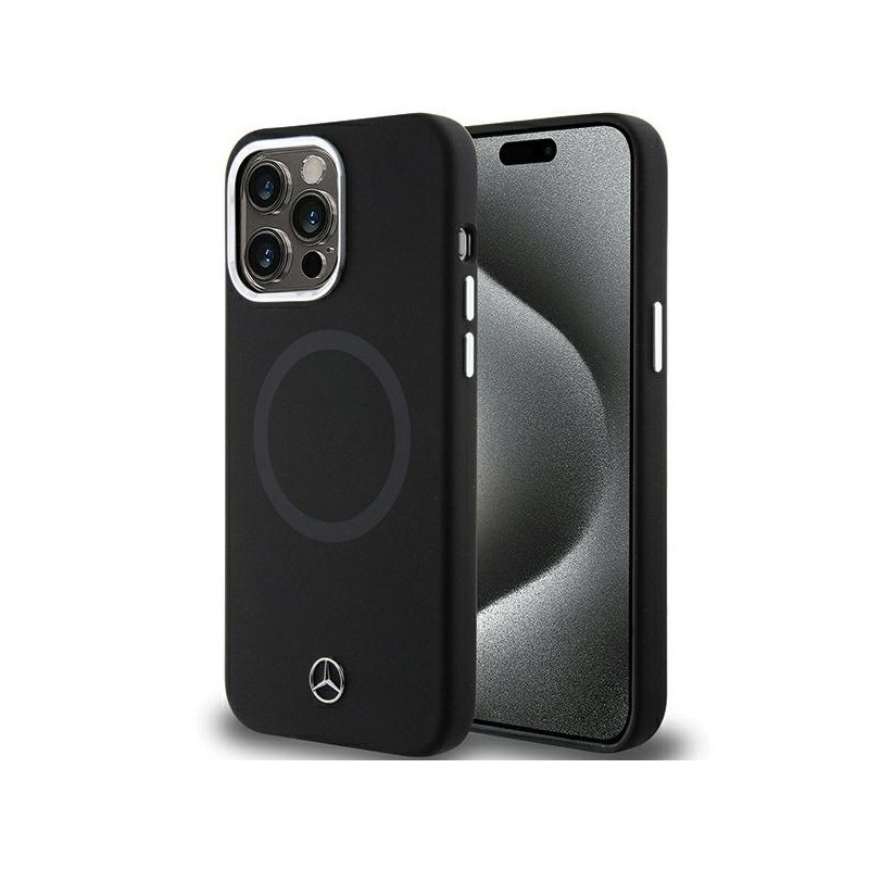 Mercedes iPhone 15 Pro Max Black Hardcase Silicone Bicolor MagSafe