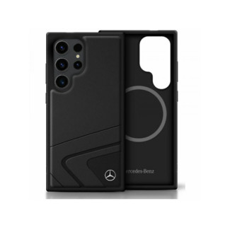 Mercedes Samsung Galaxy S25 Ultra Black Leather Horiz. Debos. Curv. MagSafe