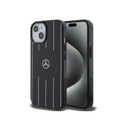 Mercedes iPhone 13/14/15 Black Hardcase Double Layer Crossed Lines MagSafe