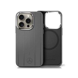 Mercedes iPhone 16 Pro Max grey hardcase Silicone Vertical Tonal Stripes
