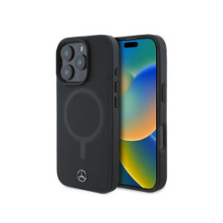 Mercedes iPhone 16 Pro Max black hardcase Smooth Leather MagSafe