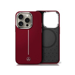 Mercedes iPhone 16 Pro Max red hardcase Silicone White Stripe MagSafe