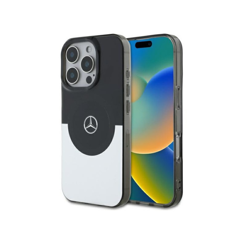 Mercedes iPhone 16 Pro Max black silver hardcase Double Layer BiColor MagSa Mercedes iPhone 16 Pro Max black silver hardcase Double Layer BiColor MagSa