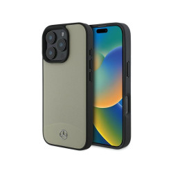 Mercedes iPhone 16 Pro Max beige hardcase MB Textured & Plain Leather MagSa