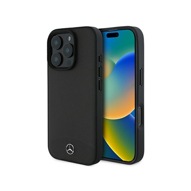 Mercedes iPhone 16 Pro Max black hardcase Textured & Plain Leather MagSafe Mercedes iPhone 16 Pro Max black hardcase Textured & Plain Leather MagSafe