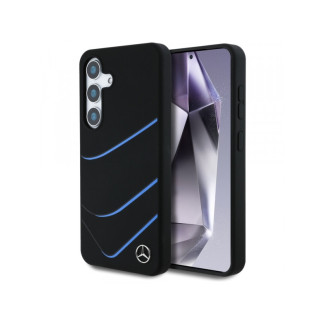 Mercedes Samsung Galaxy S25 Black Silicone Contrasted Curves MagSafe Case