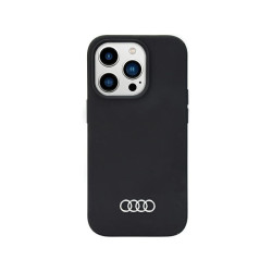 Audi Coque rigide en silicone noire pour iPhone 14 Pro Max