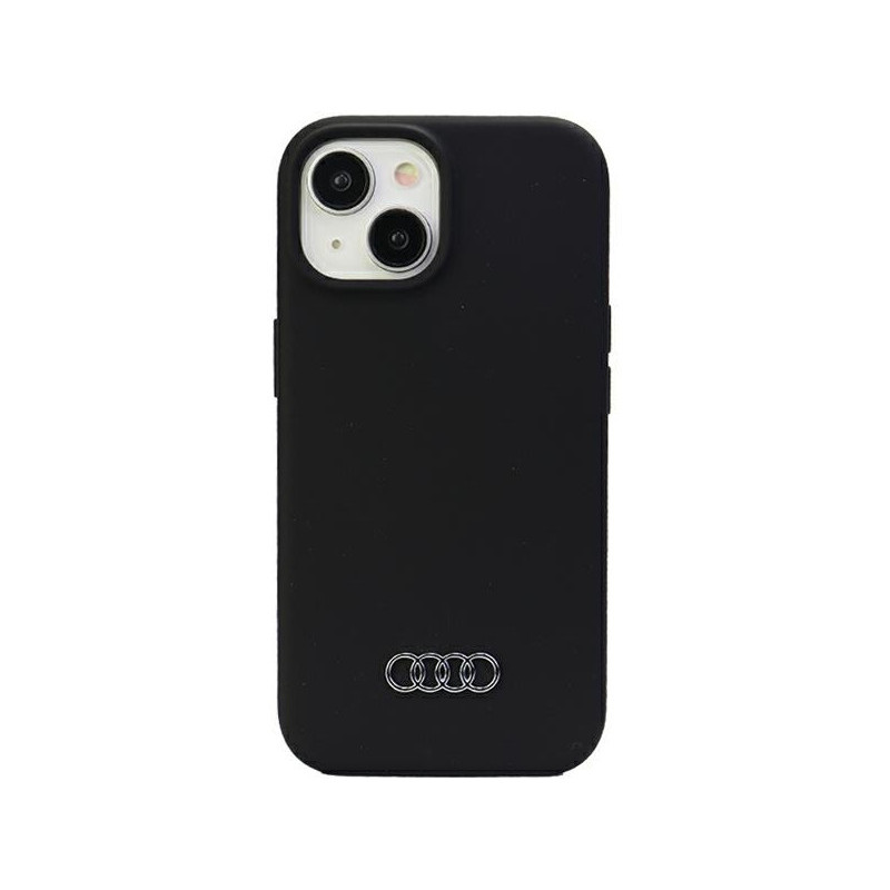 Audi Coque rigide en silicone noire pour iPhone 13/14/15