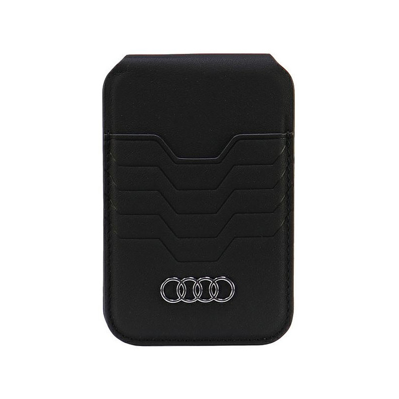 Audi Portefeuille en cuir avec porte-cartes et support. noir. MagSafe Audi Portefeuille en cuir avec porte-cartes et support. noir. MagSafe