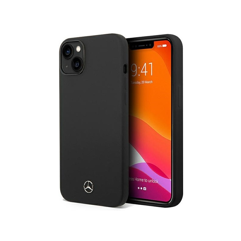 Mercedes iPhone 14 Plus/15 Plus Black Hardcase Silicone Line MagSafe