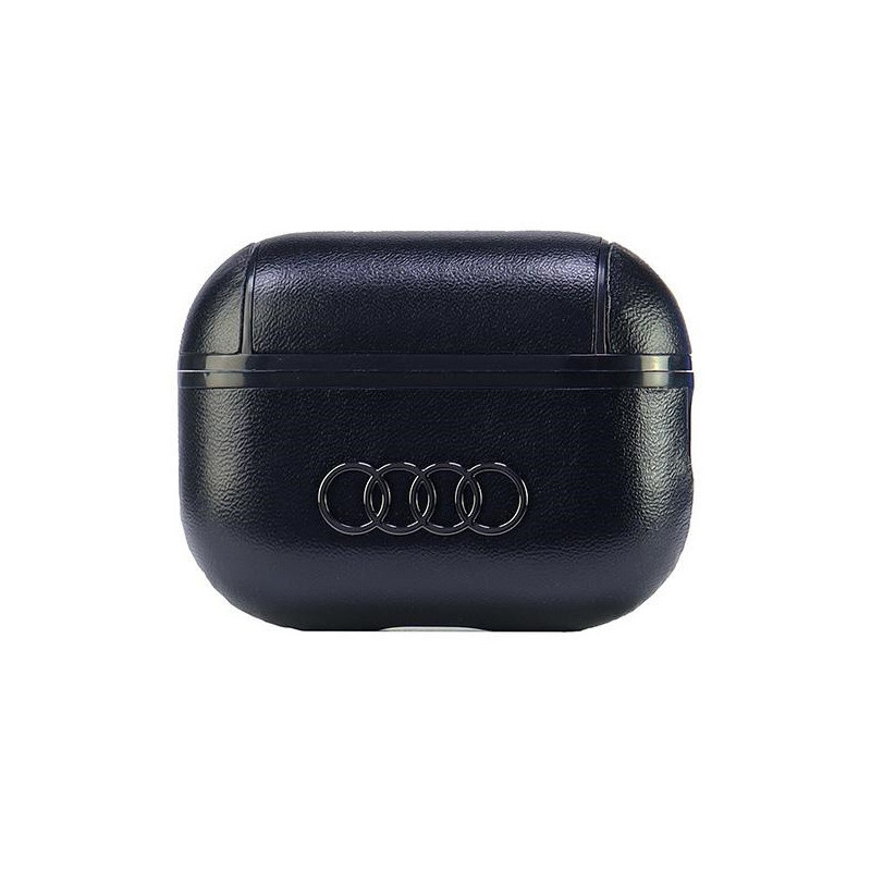 Audi Coque en cuir avec grand logo pour AirPods Pro 2. noire