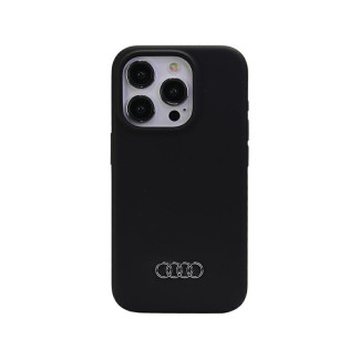 Audi Coque rigide en silicone noire pour iPhone 15 Pro