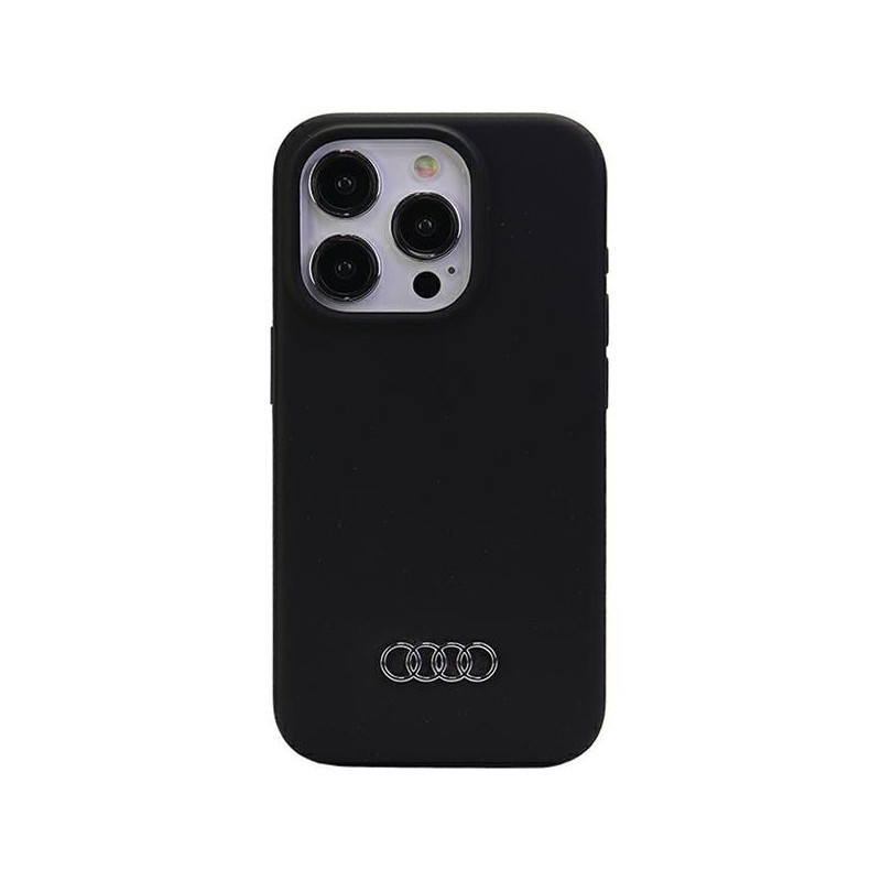 Audi Coque rigide en silicone noire pour iPhone 15 Pro