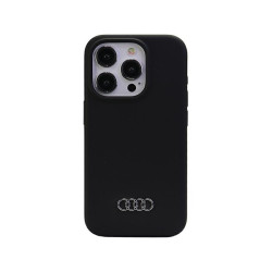 Audi Coque rigide en silicone noire pour iPhone 15 Pro