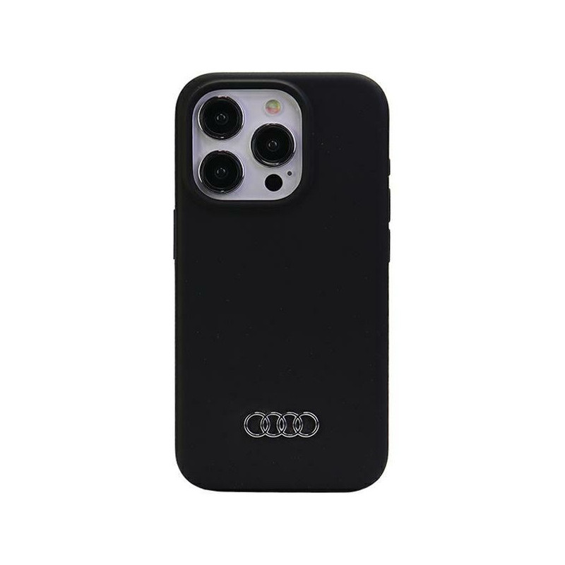 Audi Coque rigide en silicone noire pour iPhone 15 Pro Max Audi Coque rigide en silicone noire pour iPhone 15 Pro Max