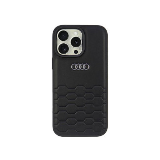 Audi Coque rigide en cuir synthétique noire pour iPhone 16 Pro Max