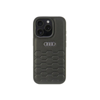 Audi Coque rigide en cuir synthétique noire pour iPhone 16 Pro