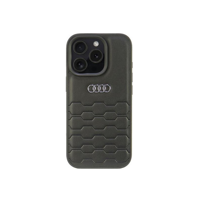 Audi Coque rigide en cuir synthétique noire pour iPhone 16 Pro