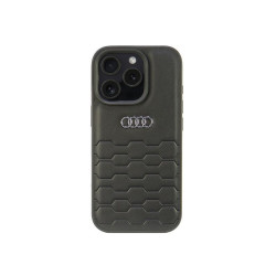 Audi Coque rigide en cuir synthétique noire pour iPhone 16 Pro