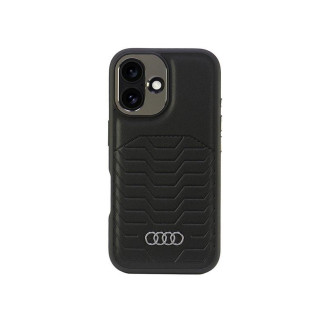 Audi Coque rigide en cuir synthétique noire MagSafe pour iPhone 16 Plus