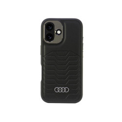 Audi Coque rigide en cuir synthétique noire MagSafe pour iPhone 16 Plus