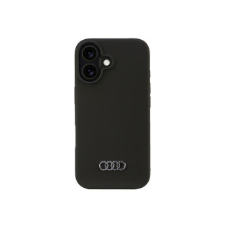 Audi Coque rigide en silicone noire pour iPhone 16.