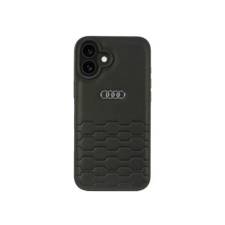 Audi Coque rigide en cuir synthétique noire pour iPhone 16 Plus