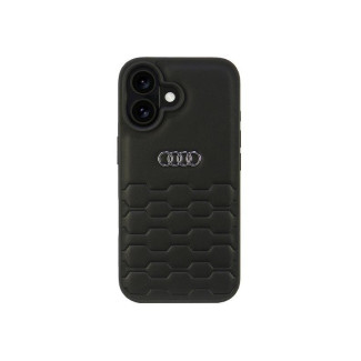 Audi Coque rigide en cuir synthétique noire pour iPhone 16