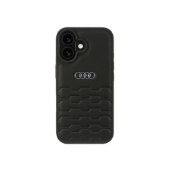 Audi Coque rigide en cuir synthétique noire pour iPhone 16