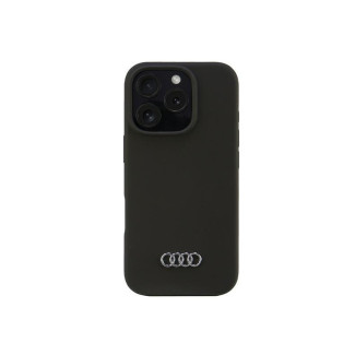 Audi Coque rigide en silicone noire pour iPhone 16 Pro