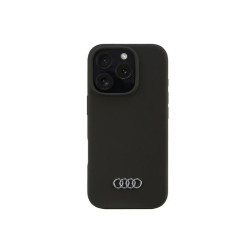 Audi Coque rigide en silicone noire pour iPhone 16 Pro