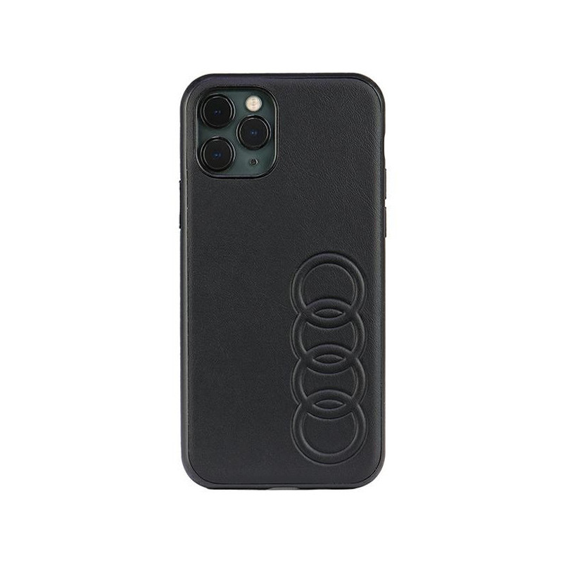 Audi Coque rigide en cuir synthétique noire pour iPhone 11 Pro