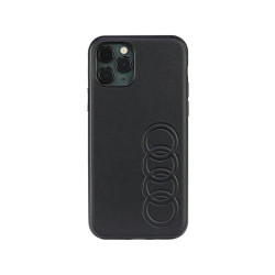Audi Coque rigide en cuir synthétique noire pour iPhone 11 Pro