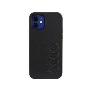 Audi Coque rigide en cuir synthétique noire pour iPhone 12/12 Pro