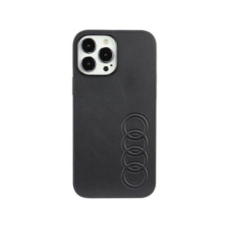 Audi Coque rigide en cuir synthétique noire pour iPhone 13 Pro Max