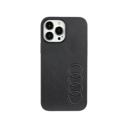 Audi Coque rigide en cuir synthétique noire pour iPhone 13 Pro Max