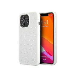 Mercedes iPhone 13 Pro Max white hardcase Silver Stars Pattern