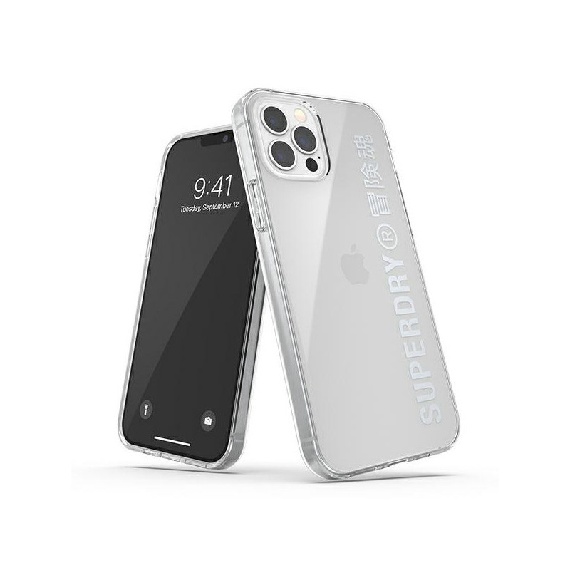 SuperDry Snap iPhone 12/12 Pro Clear Case silver