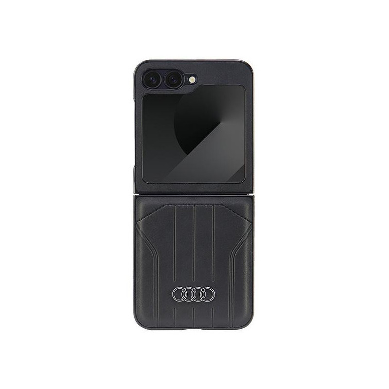 Audi Coque rigide cuir synthétique noir MagSafe pour Samsung Galaxy Z Flip6
