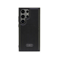 Audi Coque rigide en cuir synthétique noire pour Samsung Galaxy S24 Ultra