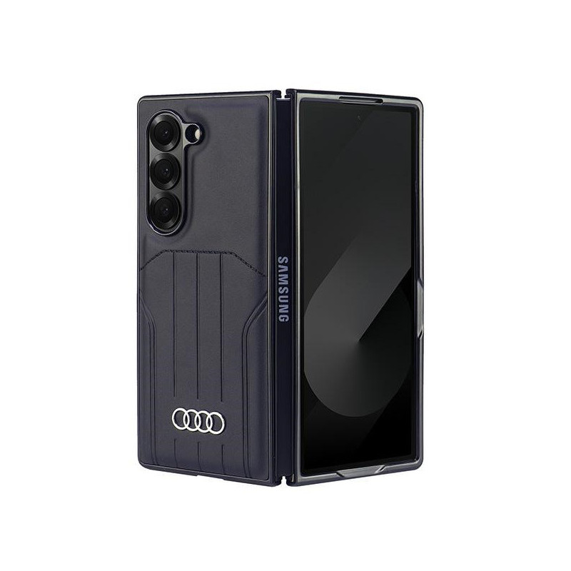 Audi Coque rigide cuir synthétique noire pour Samsung Galaxy Z Fold6 F956 Audi Coque rigide cuir synthétique noire pour Samsung Galaxy Z Fold6 F956