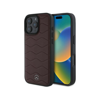 Mercedes iPhone 16 Pro Max red hardcase MB Waves Leather