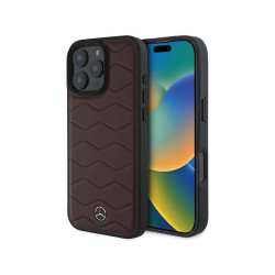 Mercedes iPhone 16 Pro Max red hardcase MB Waves Leather